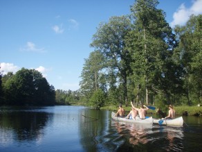 Ramming each other into old trees sticking up through the water is totally fair game. (Allemansrätten and Canoeing)