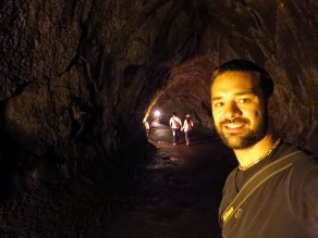 Exploring a lava tube. (Hawaii)